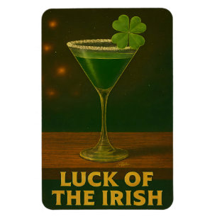 St. Patrick's Day Lucky Irish-klöver Martini Magnet