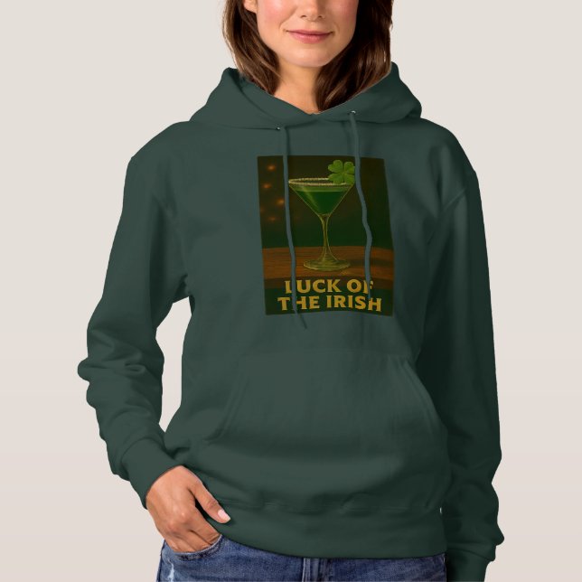 St. Patrick's Day Lucky Irish Klöver Martini T Shirt (Framsida)