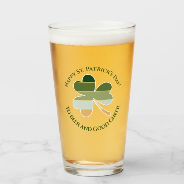 St. Patrick's Day Lucky Irish Shamrock Retro Glaskopp (Framsida fylld)