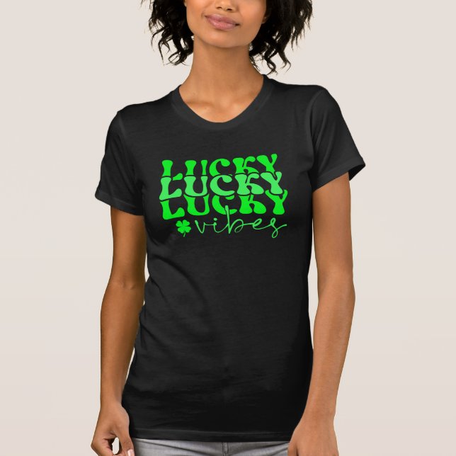 St Patricks Day Lucky irländsk stilfull T Shirt (Framsida)