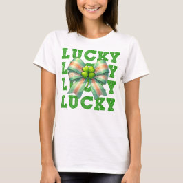 St. Patrick's Day Lucky Klöver Bow T Shirt
