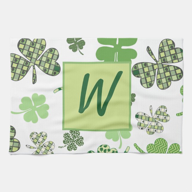 St. Patrick's Day Lucky Klöver Kökshandduk (Horisontell)