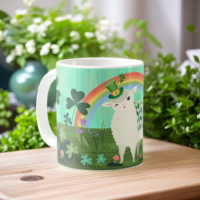St. Patrick's Day Lucky Lamb Kaffemugg (Skapare uppladdad)