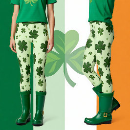 St. Patrick's Day Lucky Legs i rörelse Leggings