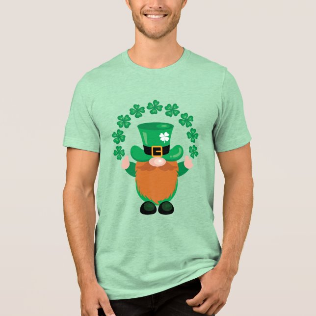 St. Patrick's Day Lucky Leprechaun Gnome T Shirt (Framsida)