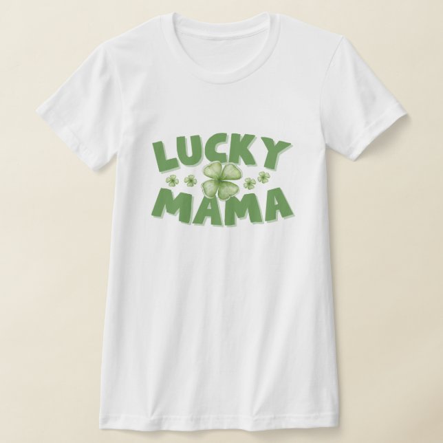 St. Patricks Day Lucky Mamma 4 Löv Klöver Shirt T Shirt (Laydown)