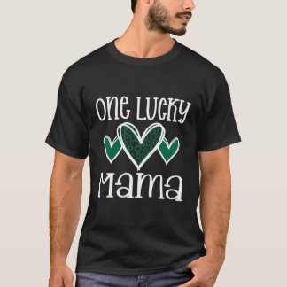 St patricks day Lucky Mamma Leopard Skriv ut T Shirt