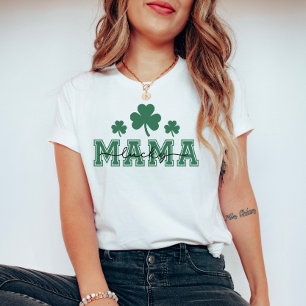 St. Patricks Day Lucky Mamma med Grönt Klöver T Shirt