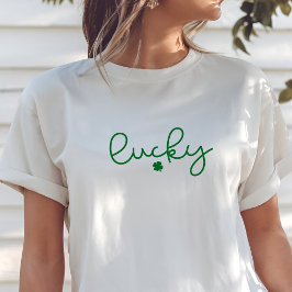 St. Patrick's Day Lucky Minimalist & Elegant T Shirt