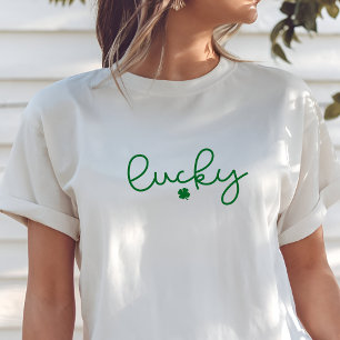 St. Patrick's Day Lucky Minimalist & Elegant T Shirt