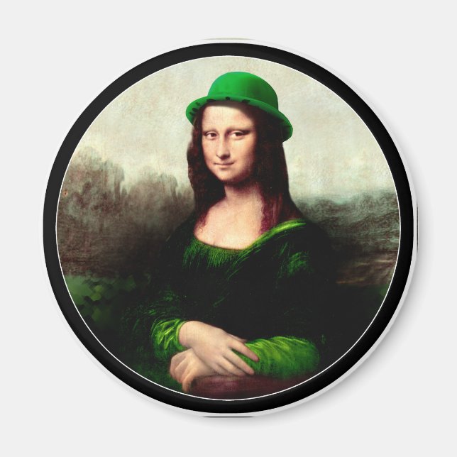 St patrick's day - Lucky Mona Lisa Magnet (Framsidan)
