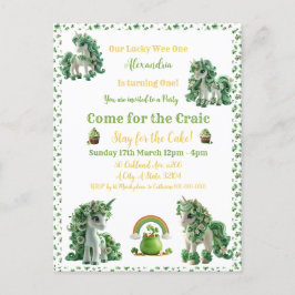 St Patricks Day Lucky One Enhörning Inbjudan 