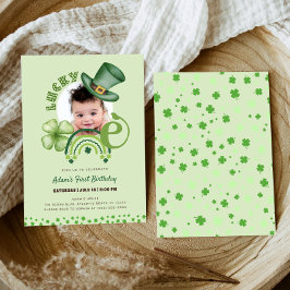 St. Patrick's Day Lucky One Shamrock 1st Birthday Inbjudningar