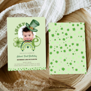 St. Patrick's Day Lucky One Shamrock 1st Birthday Inbjudningar