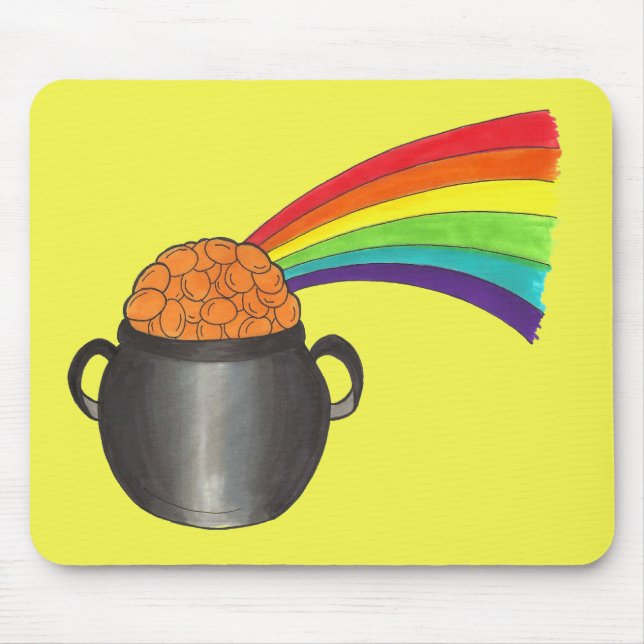 St. Patrick's Day Lucky Pot of Guld Rainbow Irish Musmatta (Framsidan)