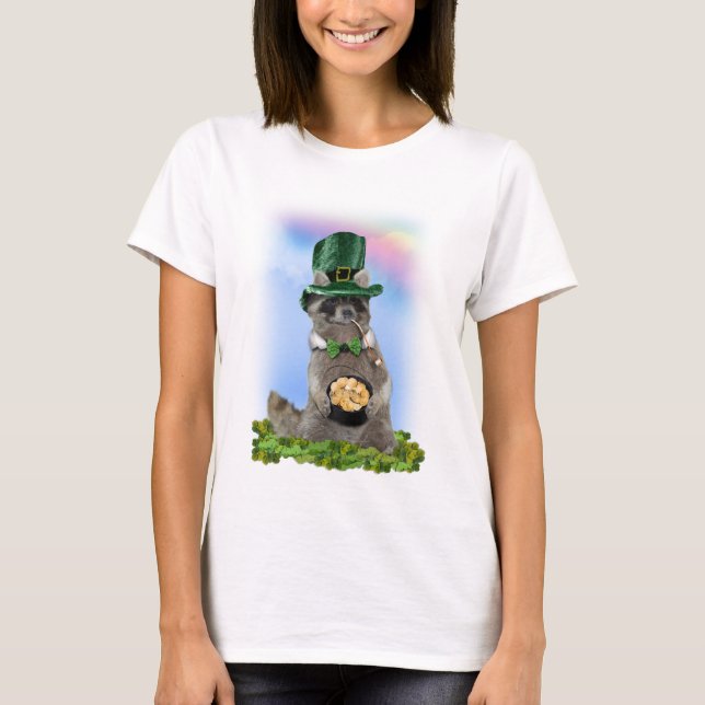 St patrick's day - Lucky Raccoon Tee (Framsida)