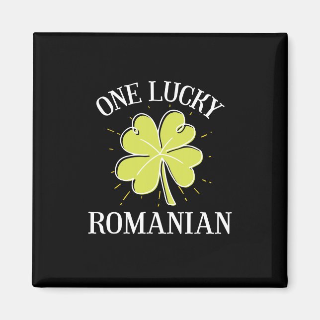 St patricks day Lucky Rumänska Gift Magnet (Framsidan)