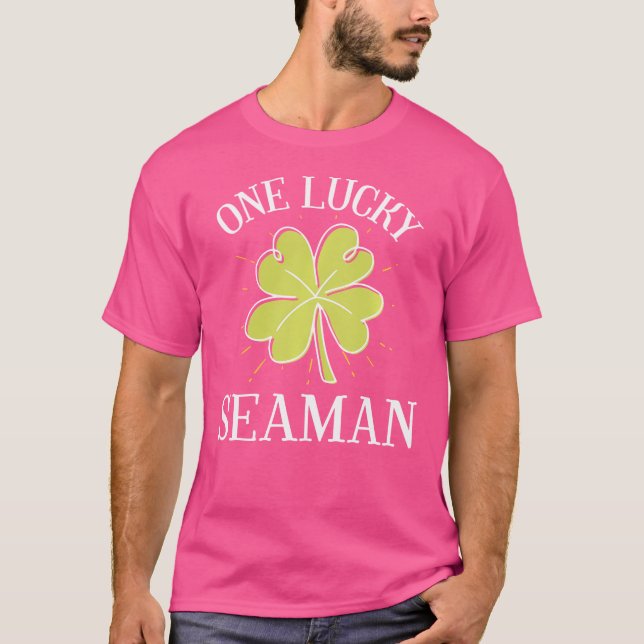 St patricks day Lucky Seaman T Shirt (Framsida)