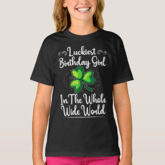 St Patricks Day Lucky Shamrock Clover Happy Birthd T Shirt