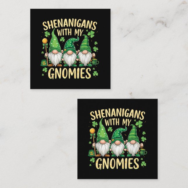 St Patrick's Day Lucky Shamrock Gnome Tilläggskort (Fram/baksida)