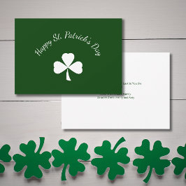 St. Patrick's Day Lucky Shamrock Green Holiday Kort