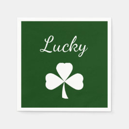 St. Patrick's Day Lucky Shamrock Grönt Pappersservett