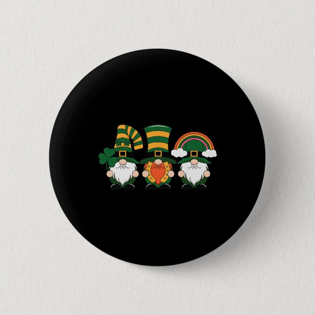 St Patricks Day Lucky Shamrock Irländska Tomtar Ir Knapp (Framsida)