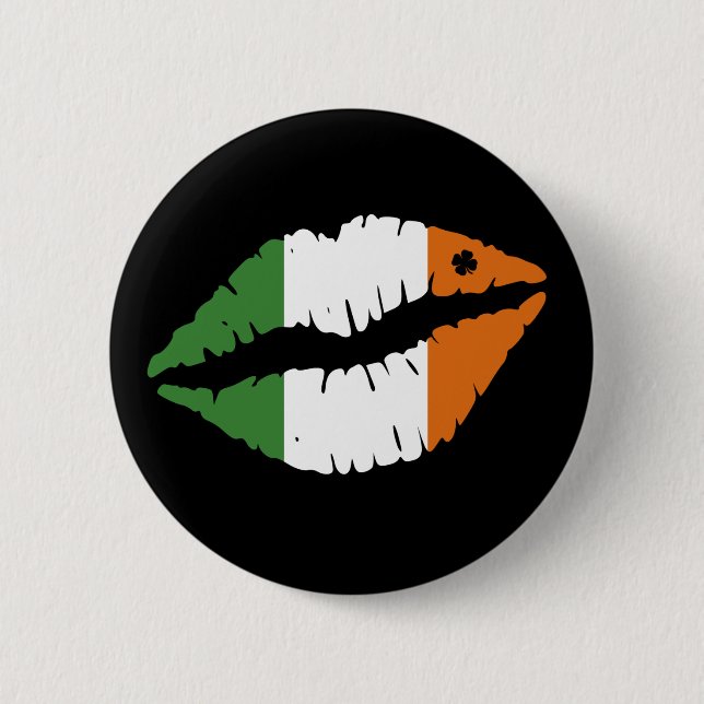 St patrick's day Lucky Shamrock Läppar Irish Knapp (Framsida)