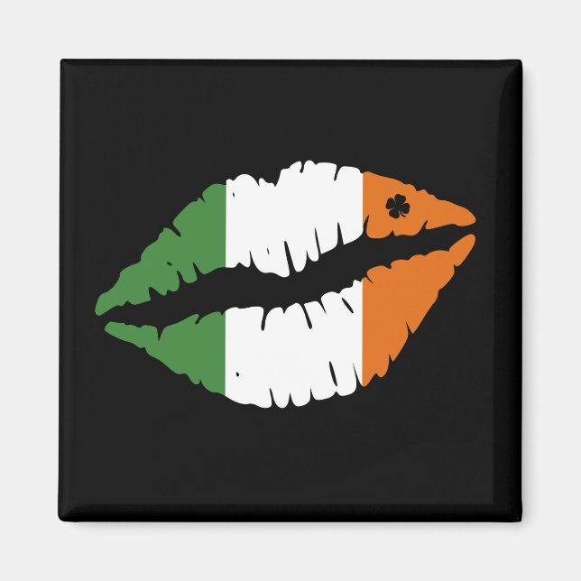 St patrick's day Lucky Shamrock Läppar Irish Magnet (Framsidan)