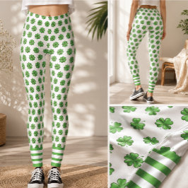 St. Patrick's Day Lucky Shamrock Leggings – Festiv