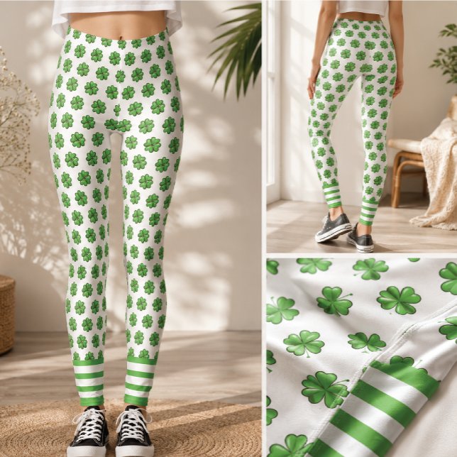 St. Patrick's Day Lucky Shamrock Leggings – Festiv (Celebrate your little one's special day with our charming St. Patrick's Day collection)