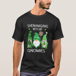 St Patricks Day Lucky Shamrock Leopard Gnomer  T Shirt