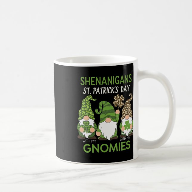St Patricks Day Lucky Shamrock Leopard Gnomes Iris Kaffemugg (Höger)
