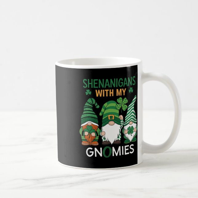 St Patricks Day Lucky Shamrock Leopard Gnomes Iris Kaffemugg (Höger)