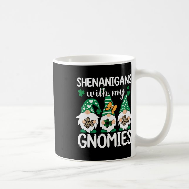 St Patricks Day Lucky Shamrock Leopard Gnomes Iris Kaffemugg (Höger)