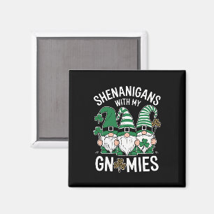 St patricks day Lucky Shamrock Leopard Gnomes Magnet