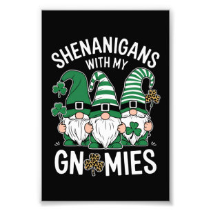 St Patricks Day Lucky Shamrock Leopard Tomtar Fototryck