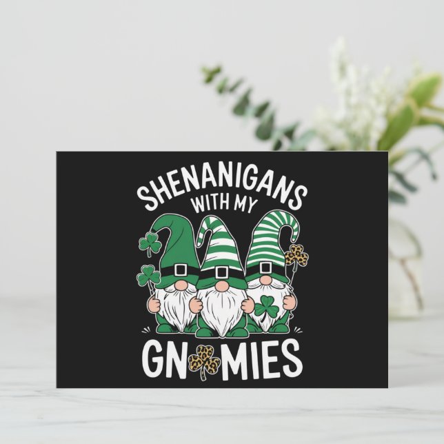 St Patricks Day Lucky Shamrock Leopard Tomtar  Inbjudningar (Stående Fram)