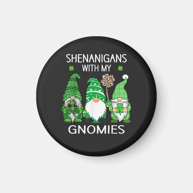 St Patricks Day Lucky Shamrock Leopard Tomtar  Magnet (Framsidan)