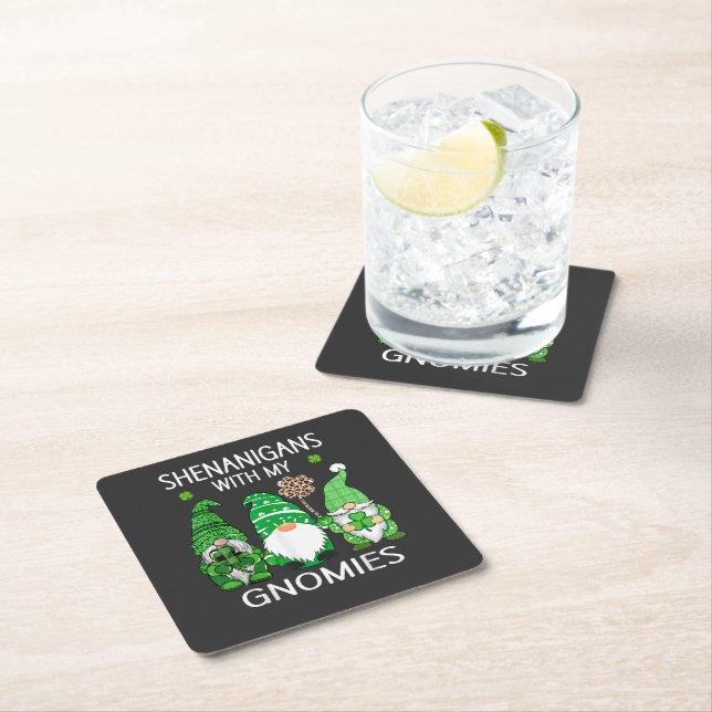 St Patricks Day Lucky Shamrock Leopard Tomtar  Underlägg Papper Kvadrat (Insitu)