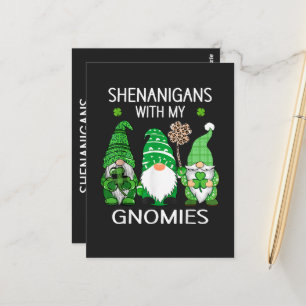 St Patricks Day Lucky Shamrock Leopard Tomtar Vykort
