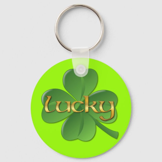 St. Patrick's Day Lucky Shamrock Nyckelring (Framsida)