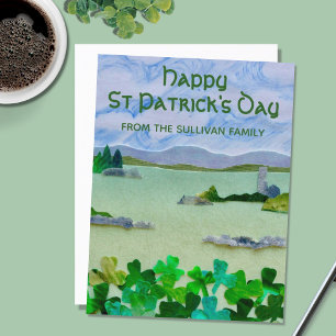 St patrick's day Lucky Shamrock Personlig Vykort