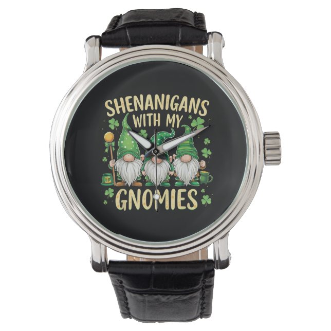 St Patricks Day Lucky Shamrock Tomte  Armbandsur (Framsida)