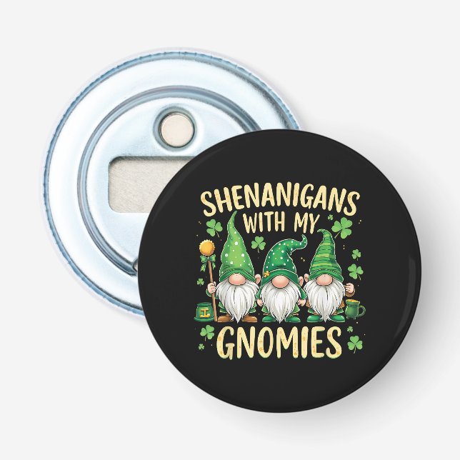 St Patrick's Day Lucky Shamrock Tomte  Flasköppnare (Framsidan)