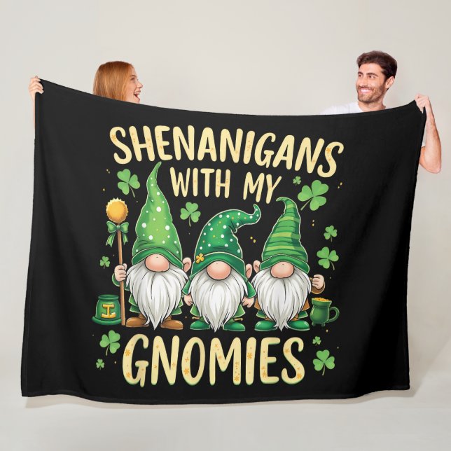 St Patrick's Day Lucky Shamrock Tomte  Fleecefilt (På plats)