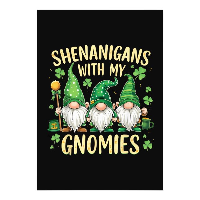 St Patrick's Day Lucky Shamrock Tomte  Fototryck (Framsidan)