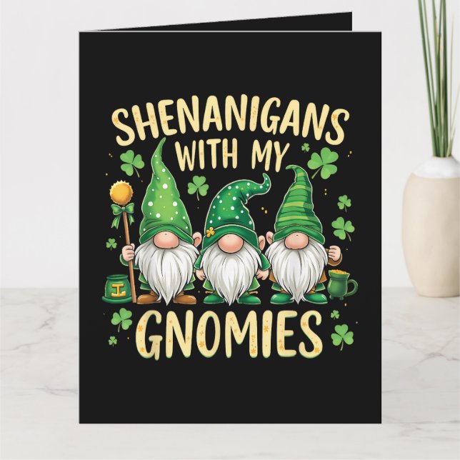 St Patricks Day Lucky Shamrock Tomte  Kort (Framsida)