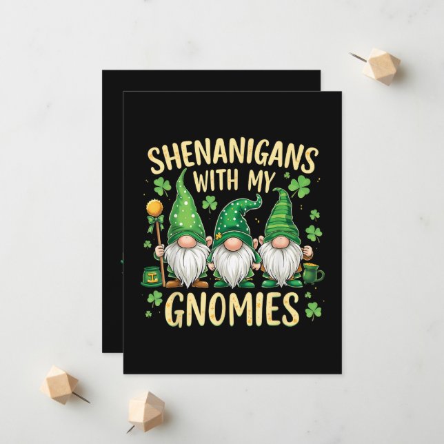 St Patrick's Day Lucky Shamrock Tomte  Meddelande (Fram/Back In Situ)