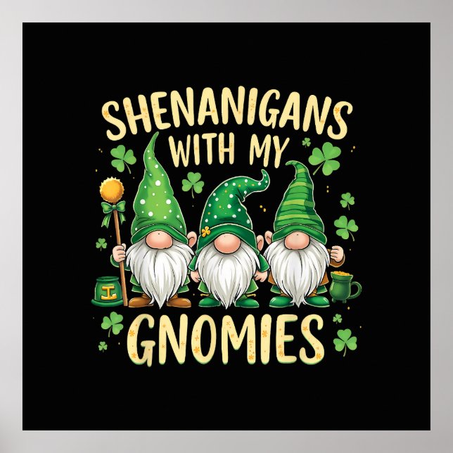 St Patrick's Day Lucky Shamrock Tomte  Poster (Framsidan)